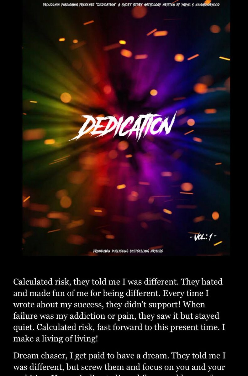 ygpac's tweet photo. Your 🆕 great read! 📕
DEDICATION 🕯✍🏻
VIEW MORE #FREE here: https://t.co/fKBhP5kykt
#TuesdayThoughts #TuesdayMotivation #tuesdaymorning #IndieBooksBeSeen #Entrepreneur #writingadvice #WritingCommunity #IARTG #SuccessStory #successful #proud2win #ygpacthelegend #succeedfirst https://t.co/WrhAfLL46O