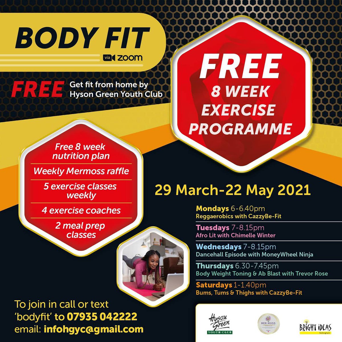 brightideasnott's tweet photo. 💛INCOMING NEWS 💛

Due to high demand, we have extended our reach and opened up more places for our Body Fit classes 

Join us today with Afro Lit. Go slow or go in hard. Smile and keep moving! 💛

To join the fun text "Body Fit" to 07935042222 https://t.co/IavsBLwK4m