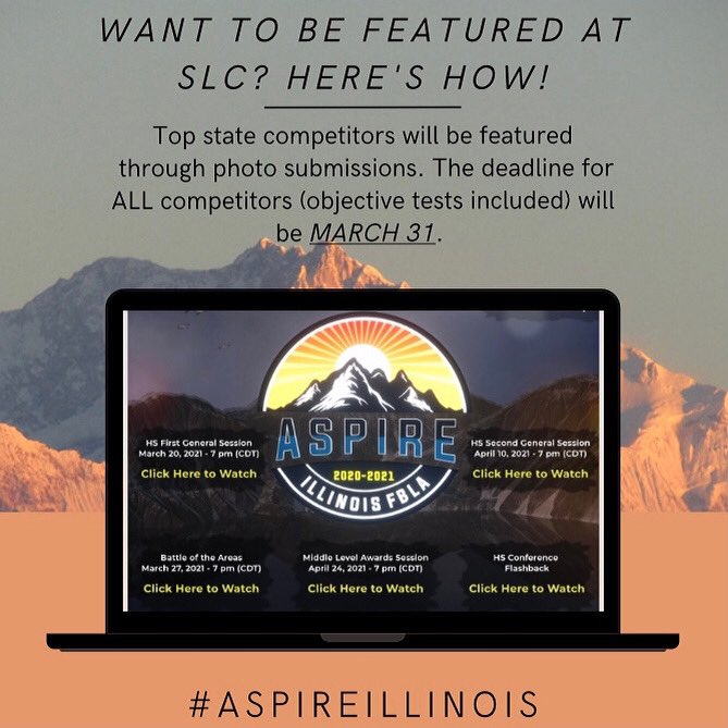 Want to be featured at Illinois SLC? Here’s how!!  For the 2nd General Session, we would like to recognize our top State competitors. Members can submit their photos using this link (also in bio): forms.gle/qnhQij85Bmt5Qj…

The deadline is MARCH 31 (tomorrow!)
