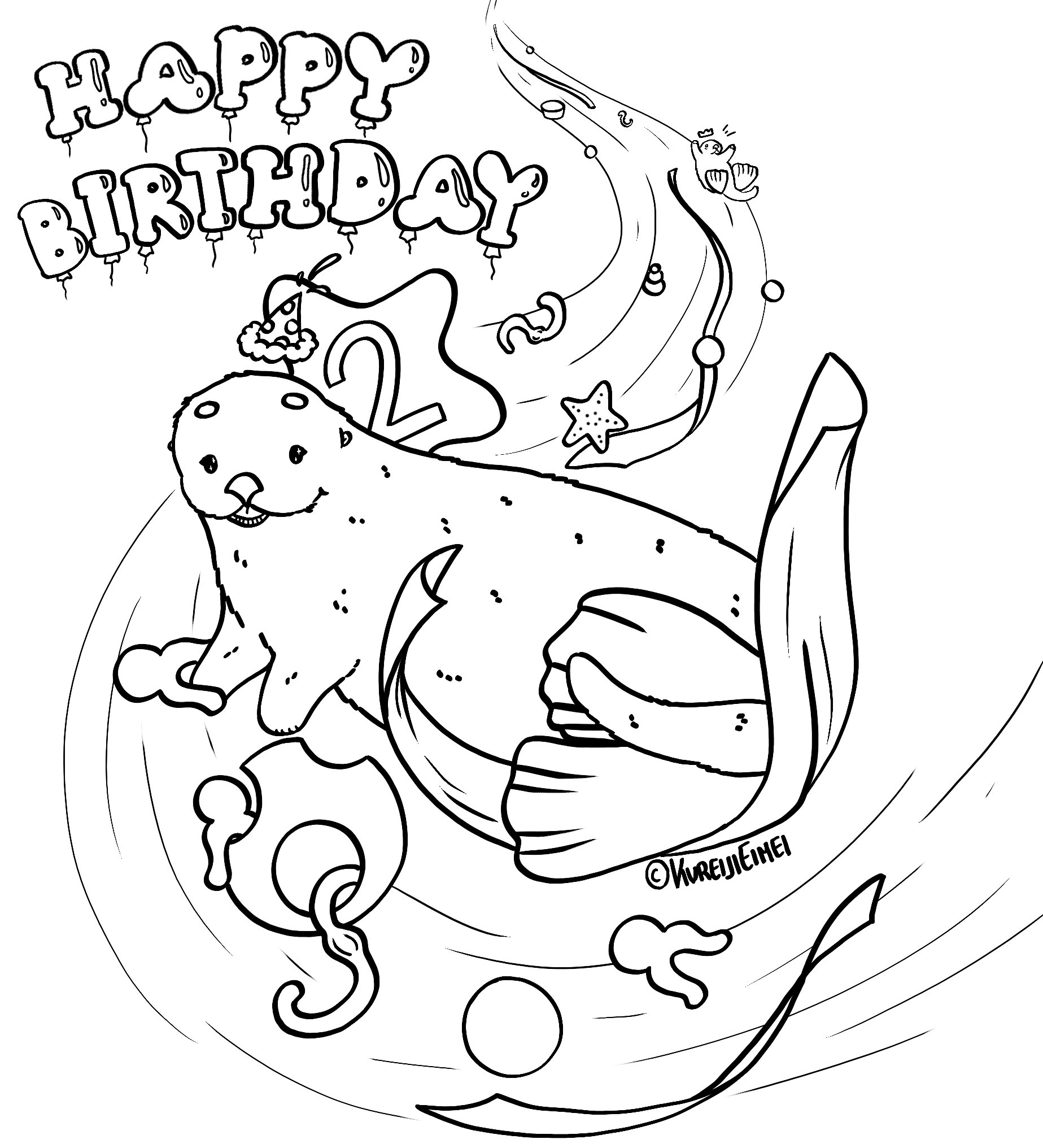 Tiny Tuber A Coloring Page For Tazzy S Birthday If You Color It In Please Me I Want To See 彼女の誕生日にぬりえページを用意しました 塗り絵をしたら ぜひ私にタグをつけてくださいね 見てみたいですね Digitalart Art Birthday