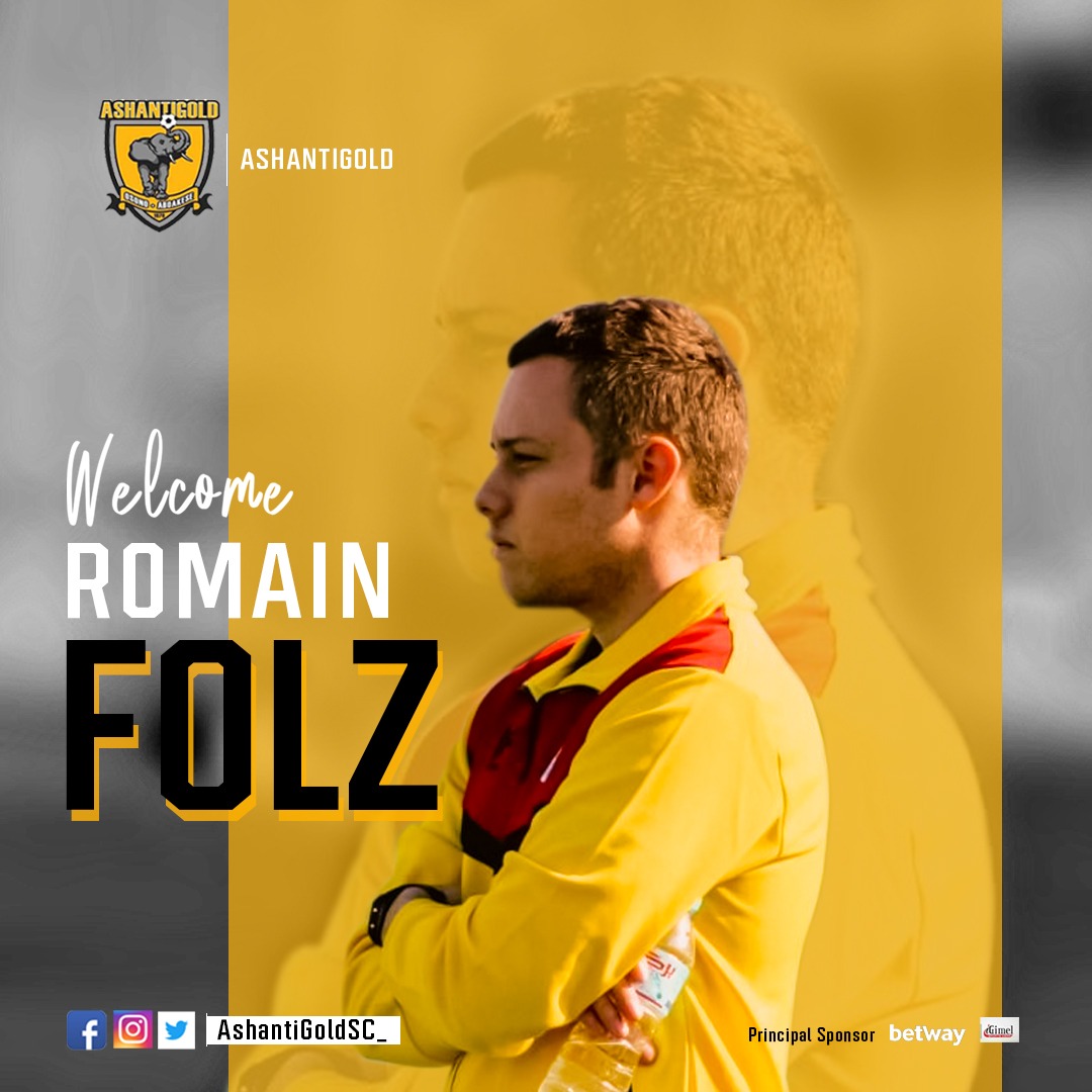 🗣 It’s official – Romain Folz is the new manager of  AshantiGold Sporting Club.

#FolzAshgold
#MINERS 💛🖤