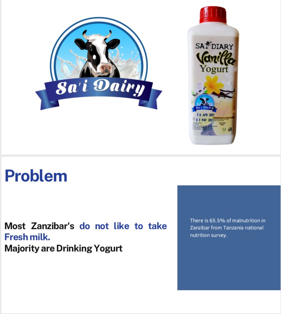 VenturesSahara's tweet photo. #UniversalExcellence a company that Deliver Affordable Nutritious Varieties & #SaiDiary a company that produces yogurt to fight malnutrition in Zanzibar
#LisheDemoDay #LisheAccelerator https://t.co/utiyfqvkbo