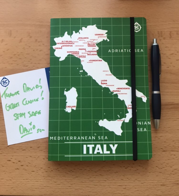 dsmileham23's tweet photo. Serie A 🇮🇹 notebook arrived today! Brilliant quality. To go with my already purchased La Liga 🇪🇸map... maybe another league/nation mug next 🤔 @SportsClubMaps #SCMAPS https://t.co/lZ0hdspHGH