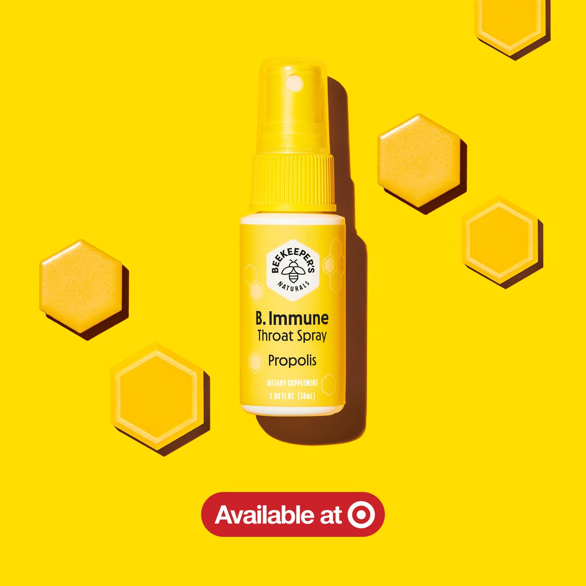 Beekeepers_Nat's tweet photo. Our B.Immune Propolis Throat Spray is now available at your favorite superstore. Hey @Target ๐ ๐ - https://t.co/pbO8aqTyxs #PoweredByPropolis https://t.co/Y5qj7gOSRy