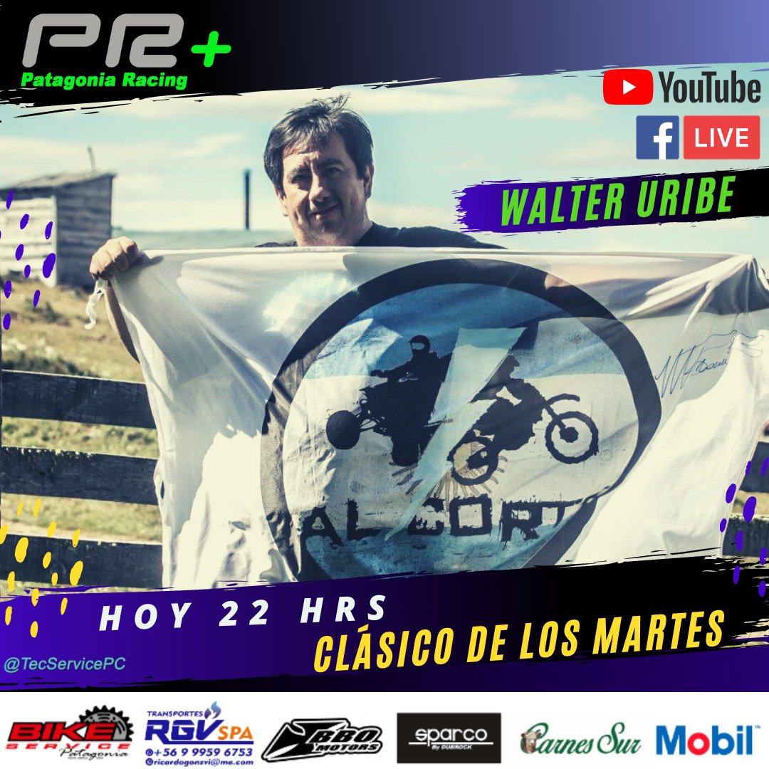 patagoniaracing's tweet photo. Hoy en el #ClasicoDeLosMartes hablaré con el gran Walter Uribe entorno a la Vuelta a la Tierra del Fuego #VTDF Síganos en el canal de YouTube y en el Fans Page #PatagoniaRacing https://t.co/UDxlaa1g3Q
