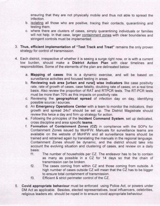 timesofindia's tweet photo. Union Health Secretary Rajesh Bhushan writes to Chief Secretaries and Administrators of all States/UTs, suggesting them action required at the district level in the wake of the #COVID19 situation. https://t.co/eepVfCXe4y