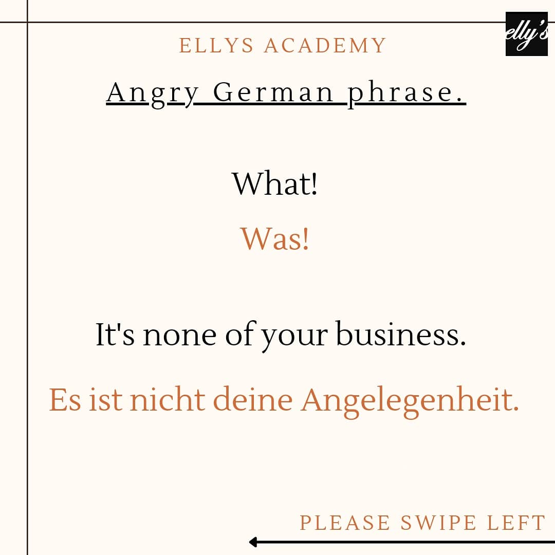 AcademyEllys's tweet photo. Angry German Phrases🇩🇪
Follow this page to learn German language effectively @AcademyEllys
#german #germanlanguage #learngerman #learngermanonline #onlinedeutsch #onlinegerman #onlinegermanclasses #deutschlernen #germanlanguagelearning #verben #germangrammar #basicgermanwords https://t.co/EogbnJwQAI