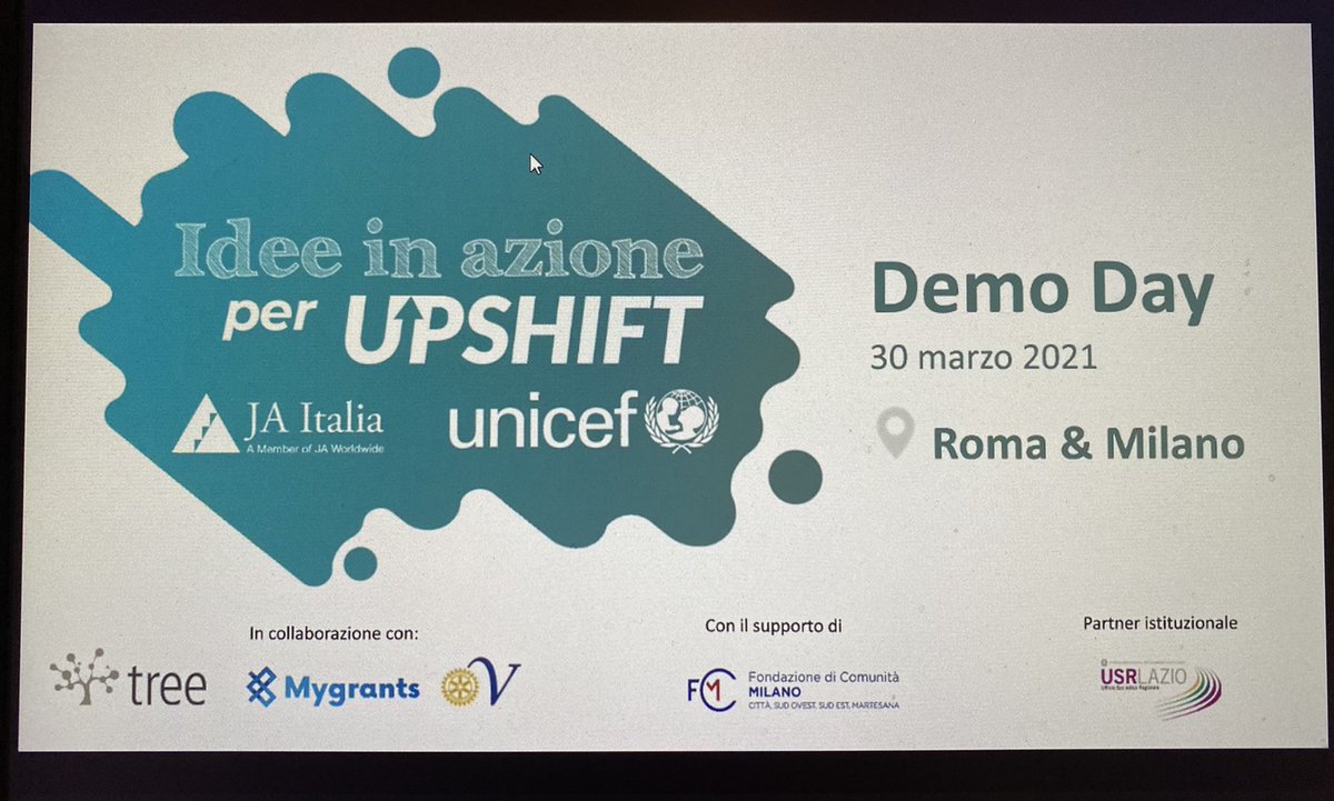 archivetro's tweet photo. @jaItalia @UNICEF_ECA @treeopen @my_grants @AssVirgilio2080 @FComunitaMilano @UNICEF_Italia Molte idee, creatività, innovazione, sostenibilità, impegno e collaborazione nelle #ideeinazione presentate oggi al #DemoDay per #Upshift, a cui hanno partecipato, per il secondo anno, tre team di studenti del #CPIA 4 di #Roma.
#OpenInnovation #UNICEF #future
#30marzo #innovation https://t.co/0QVELNoe2m