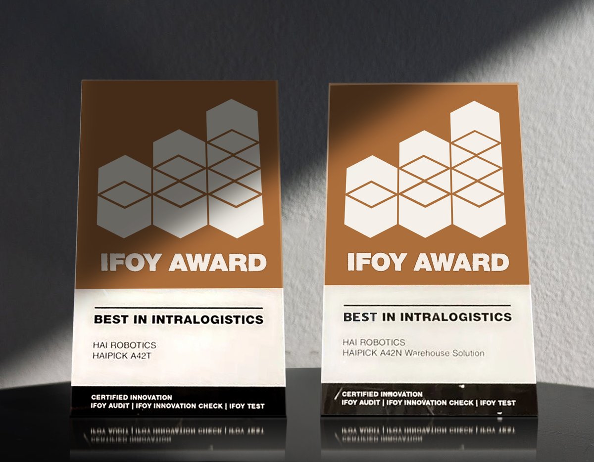 HaiRobotics's tweet photo. We're proud to receive two @IFOY_AWARD 2021 "Best in Intralogistics" certificates!
https://t.co/yPy88h17XP
#ifoy #ifoyaward #hairobotics #haipick #acr #warehouse #robot #automation #supplychain #amr #robots #warehouseautomation #intralogistics #innovation #haipick #ecommerce https://t.co/6YhammCHEL