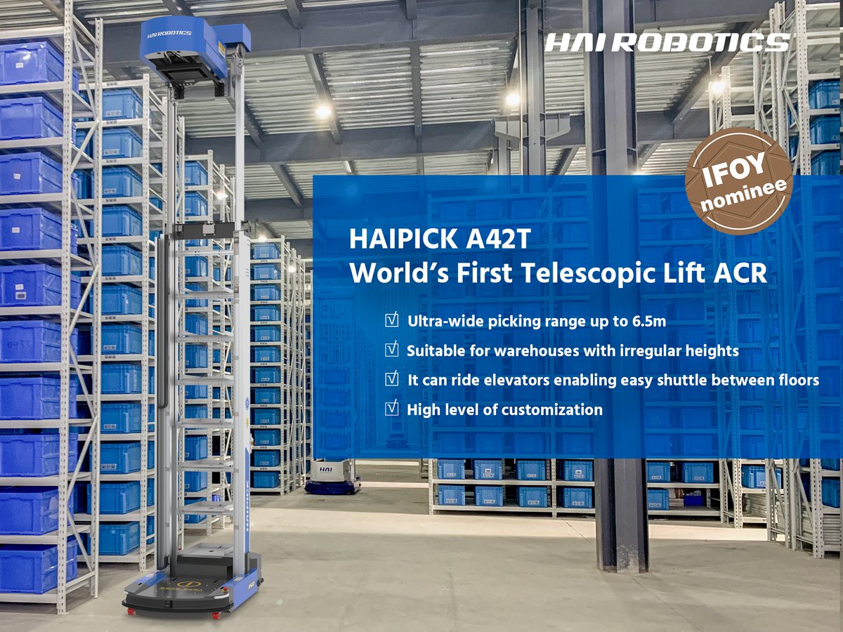 HaiRobotics's tweet photo. We're proud to receive two @IFOY_AWARD 2021 "Best in Intralogistics" certificates!
https://t.co/yPy88h17XP
#ifoy #ifoyaward #hairobotics #haipick #acr #warehouse #robot #automation #supplychain #amr #robots #warehouseautomation #intralogistics #innovation #haipick #ecommerce https://t.co/6YhammCHEL