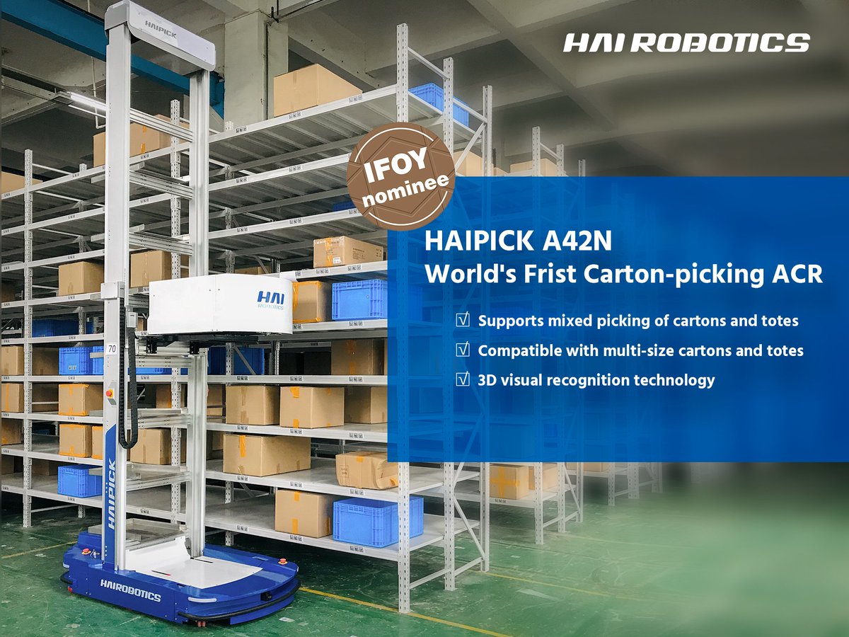 HaiRobotics's tweet photo. We're proud to receive two @IFOY_AWARD 2021 "Best in Intralogistics" certificates!
https://t.co/yPy88h17XP
#ifoy #ifoyaward #hairobotics #haipick #acr #warehouse #robot #automation #supplychain #amr #robots #warehouseautomation #intralogistics #innovation #haipick #ecommerce https://t.co/6YhammCHEL