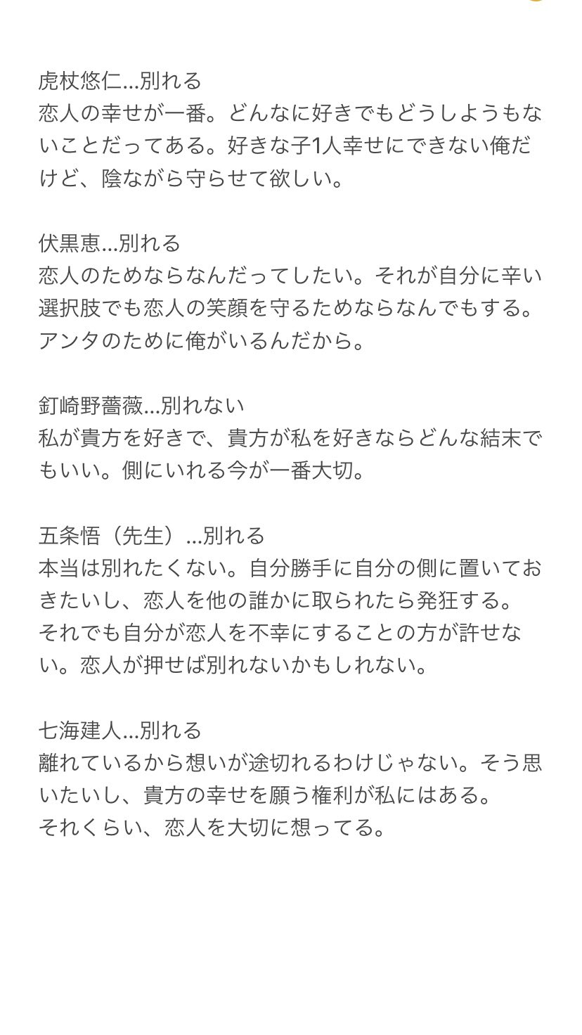 椿 恋人の幸せを考えて別れるか 別れないか 個人的解釈と捏造 虎 伏 釘 五 七 狗 禪 希 乙 五 高 夏 高 甚 夏 宿 じゅじゅプラス 再録 T Co 5hi0xlsnkw Twitter