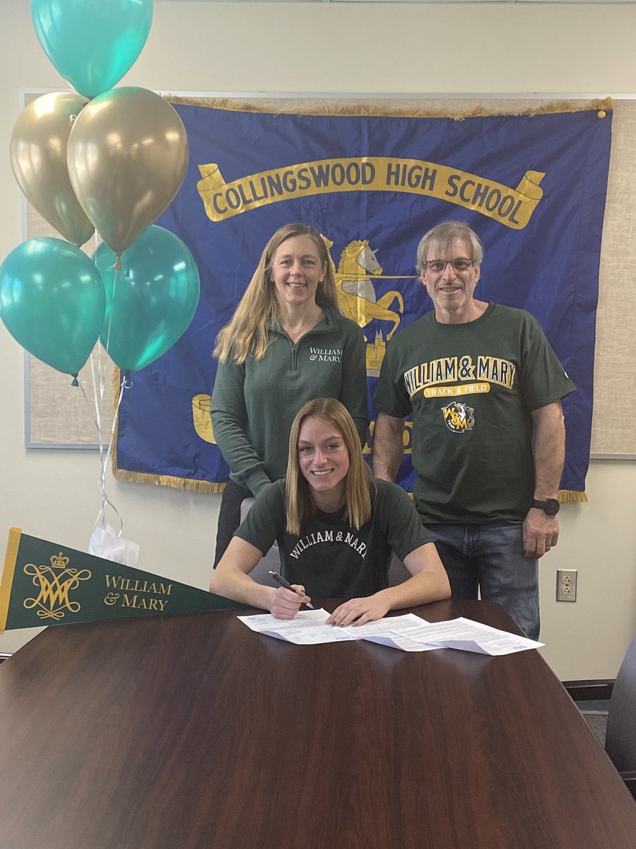 CHSAthletics9's tweet photo. Congratulations to Fiona Basewitz on signing to William &amp; Mary to continue her track and field career! Way to make Colls proud. https://t.co/D0sxc9Q9uw