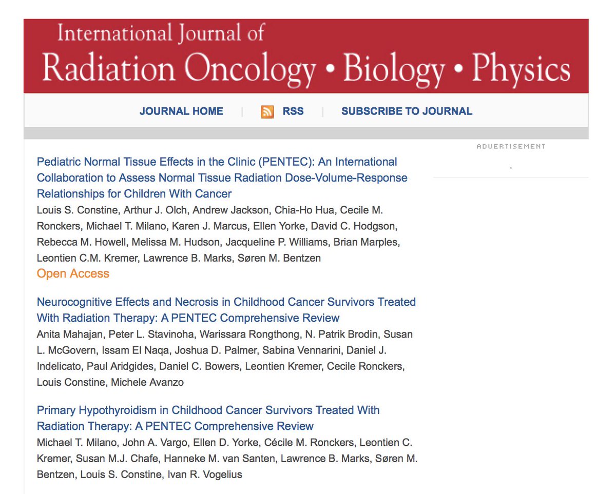 #PENTEC 1st reports published. A labor of love from an amazing, brilliant #pedonc #radonc #medphys.  With my gratitude to this PENTEC group: our mission - improving the lives of children with cancer.