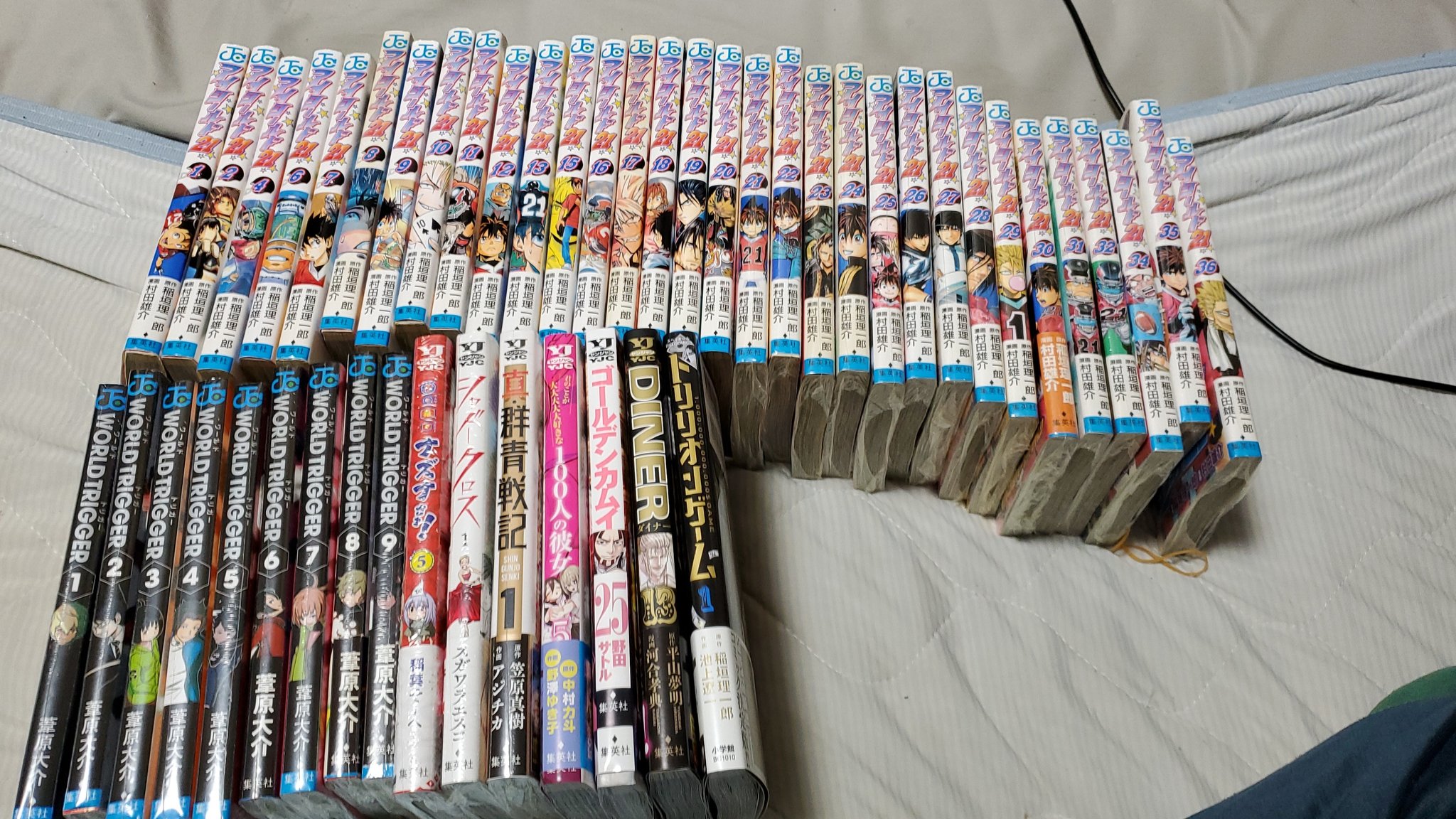 Nezumi 今日買った漫画 アイシールド21ほぼ全巻 欠は3 5 8 14 33 最終37 ワールドトリガー1 9巻 ナズナ様5巻 ゴールデンカムイ25巻 Diner 13巻 100カノ5巻 真群青戦記 シャドークロス1巻 トリリオンゲーム1巻 ワートリは前 Nezumi 今日買った漫画 アイシールド21ほぼ全巻 欠は3 5 8 14 33 最終37 ワールドトリガー1 9巻 ナズナ様5巻 ゴールデンカムイ25巻 Diner 13巻 100カノ5巻 真群青戦記 シャドークロス1巻 トリリオンゲーム1巻 ワートリは前