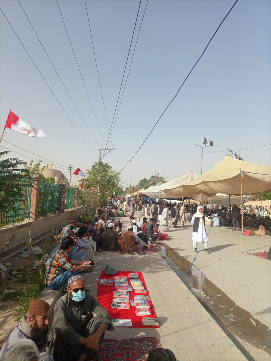 Strugglepk's tweet photo. Protests and sit-ins by All Employees Grand Alliance Balochistan continue, full participation by PTUDC, our labor literature also present.
#IMFOut https://t.co/vvH0BZRmtL