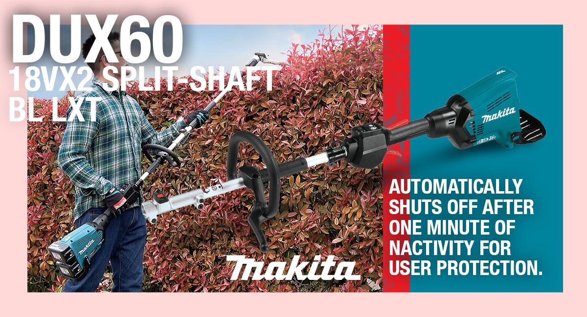 MakitaUK's tweet photo. The DUX60PG2 gives you gardening freedom! With 10 different accessories which fit on the DUX60 Split shaft, you can make sure your entire garden will be perfectly maintained. Find out more here: https://t.co/GroihaqA3f #MakitaUK #GardenPowerTools https://t.co/nkFL7zWi2h