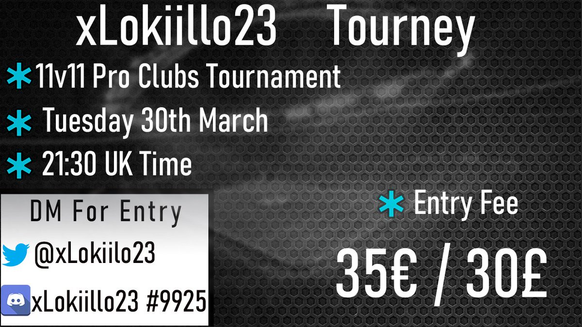 📅 Today
💸 35€ Entry Fee
🏆 16 Teams➡️560€ | 95% Payout 
       32 Teams➡️1075€ | 96% Payout