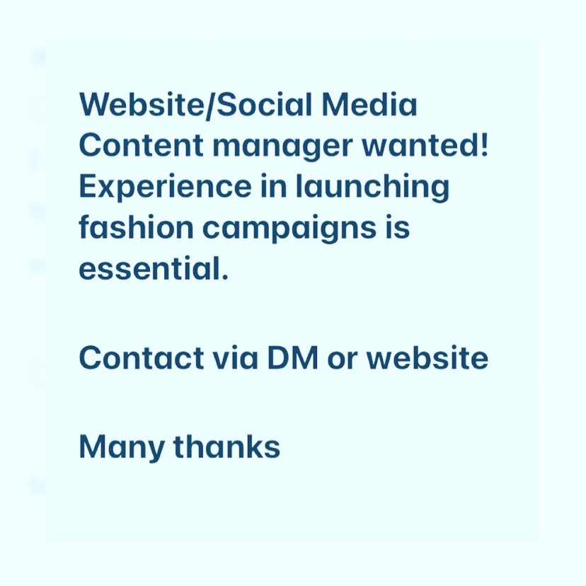 Bellegrandeltd's tweet photo. Are you what we are looking for? Get in touch! #webcontent #website #socialmediamarketing #socialmedia #socialmediamanager #socialmediatips #socialmediastrategy #fashion #fashionblogger #fashionstyle https://t.co/68N21NUUcC