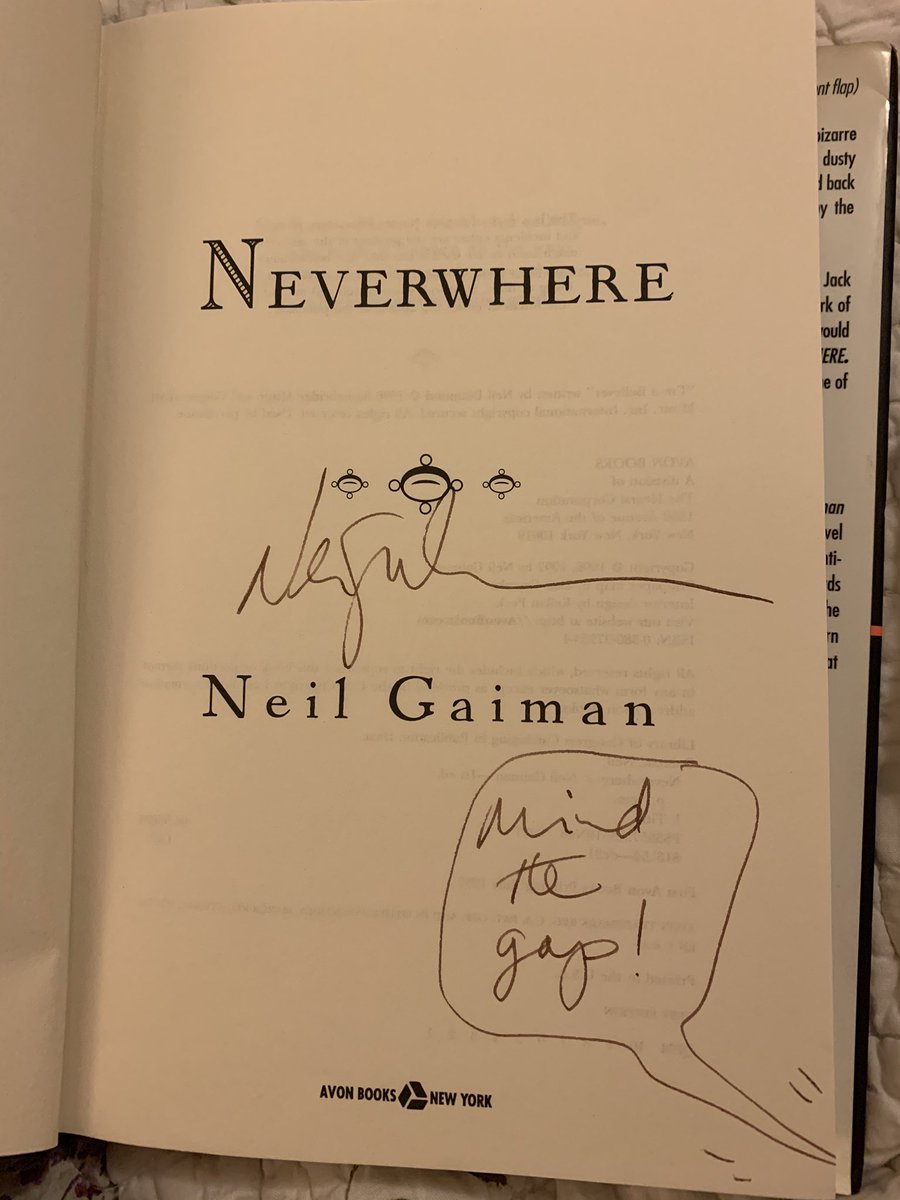 MajikIvy's tweet photo. @neilhimself Turning 36 today and this is my gift! I’m stoked! My favorite author’s signature in my favorite book 🥺💝🎁🎉🥳 https://t.co/DS8PnuYLVE