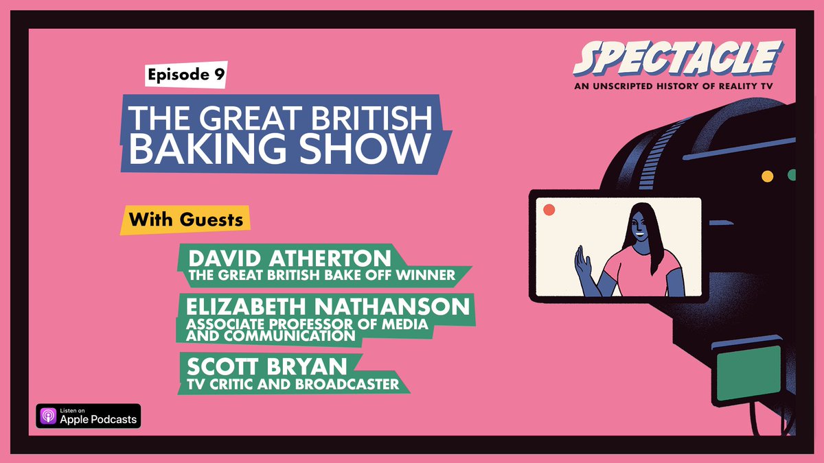 Spectacle_Pod's tweet image. This week @nomadbakerdavid, @scottygb, and Professor Elizabeth Nathanson join @mRiah for a sweet 🍰  new episode of Spectacle TOMORROW all about #TheGreatBritishBakingShow and its subversive sweetness. Villains? Drama? Don’t need ‘em