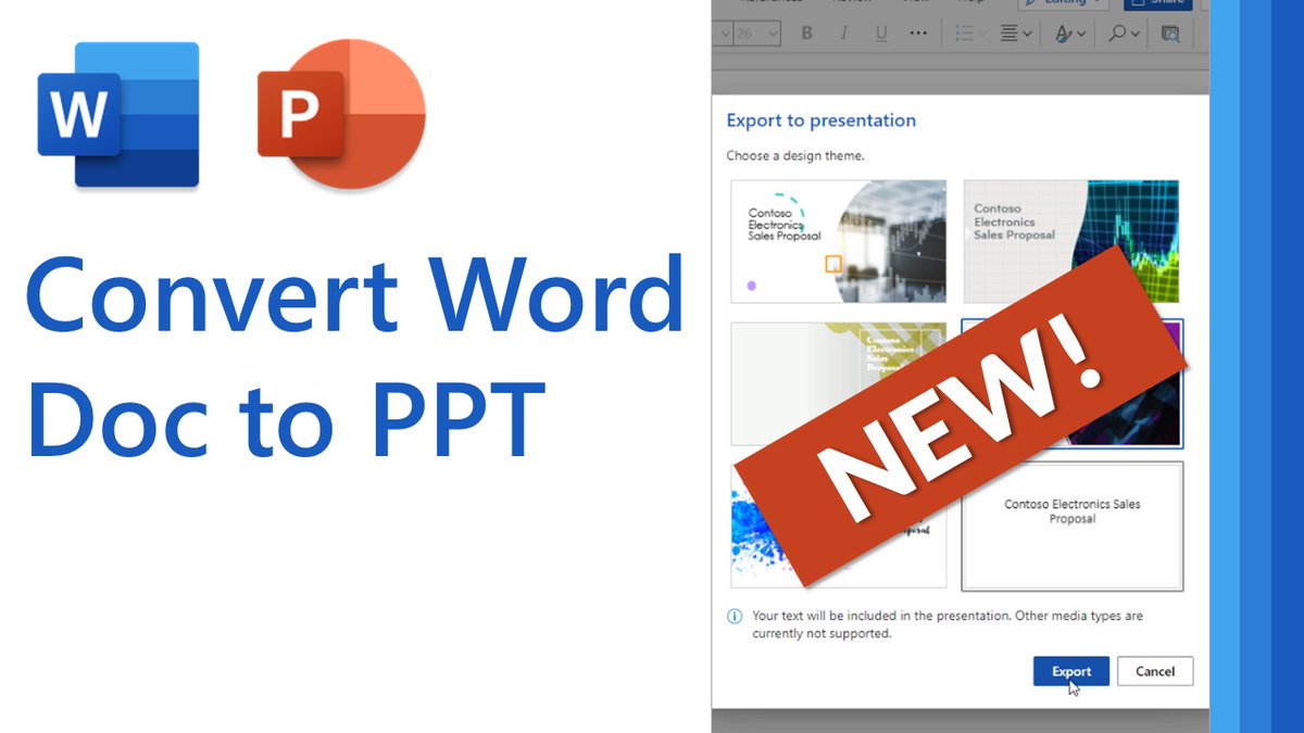 mtholfsen's tweet image. NEW! A quick tip video 📽 on the just-launched feature that lets you convert a Word document into a beautiful @PowerPoint presentation in a single click!
YouTube 📺 youtube.com/watch?v=p852pY…
#edtech #MIEExpert #MicrosoftEDU