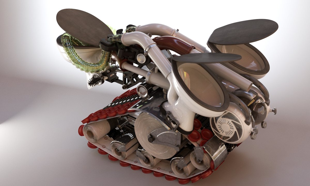 SchwegerZarkow's tweet photo. Someone tells me, my Toilet-Tank is the best stuff, for a new good #NFT #NFTs #cryptoart #art 
#moi3d #finallight #hdri #rebuild #toilettank #momentofinspiration #hardsurface #paper #tanks #worldoftanks https://t.co/tERayyaVhw