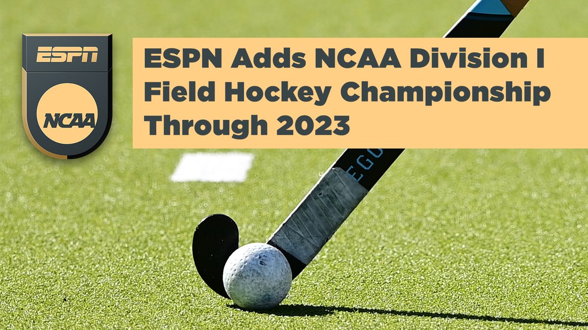 ESPN adds Division I <a href="/NCAAFieldHcky/">NCAA Field Hockey</a> Championship to expansive slate of championship coverage

Semifinals &amp; Final available on ESPN networks for the first time in the sport’s history

🏑 May 7 | Semifinals | ESPN3
🏑 May 9 | Final | ESPNU

More: bit.ly/39soTih | #NCAAFH