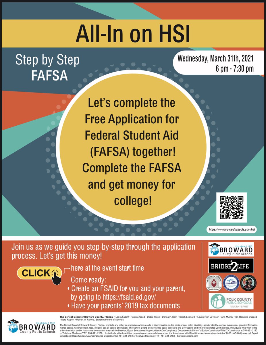 Tubbs_Tidbits's tweet photo. Seniors‼️ Hope you are re-charged from spring break and ready to finish the year strong💪🏾 ! This week we are going All-In on Hispanic Service Institutes (HSI). Need help with FAFSA &amp; want to connect with HSI admissions counselors, peep the flyer &amp; link. ➡️https://t.co/j12I3rEYVS https://t.co/8tkIY6ztLr