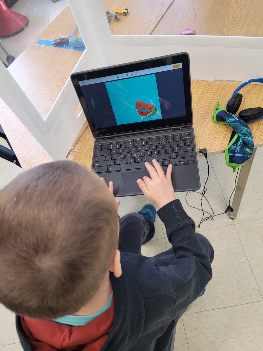 MrsMcKenneyOCSB's tweet photo. I introduced a few Kindergartens to @BookCreatorApp and they were so excited to make their own books! 

We have some great authors in our classroom! One student is writing about "the pilot that wanted to fly a plane" &amp; another is making a book about watermelons. #ocsbkindergarten https://t.co/AkmX7sSoAO