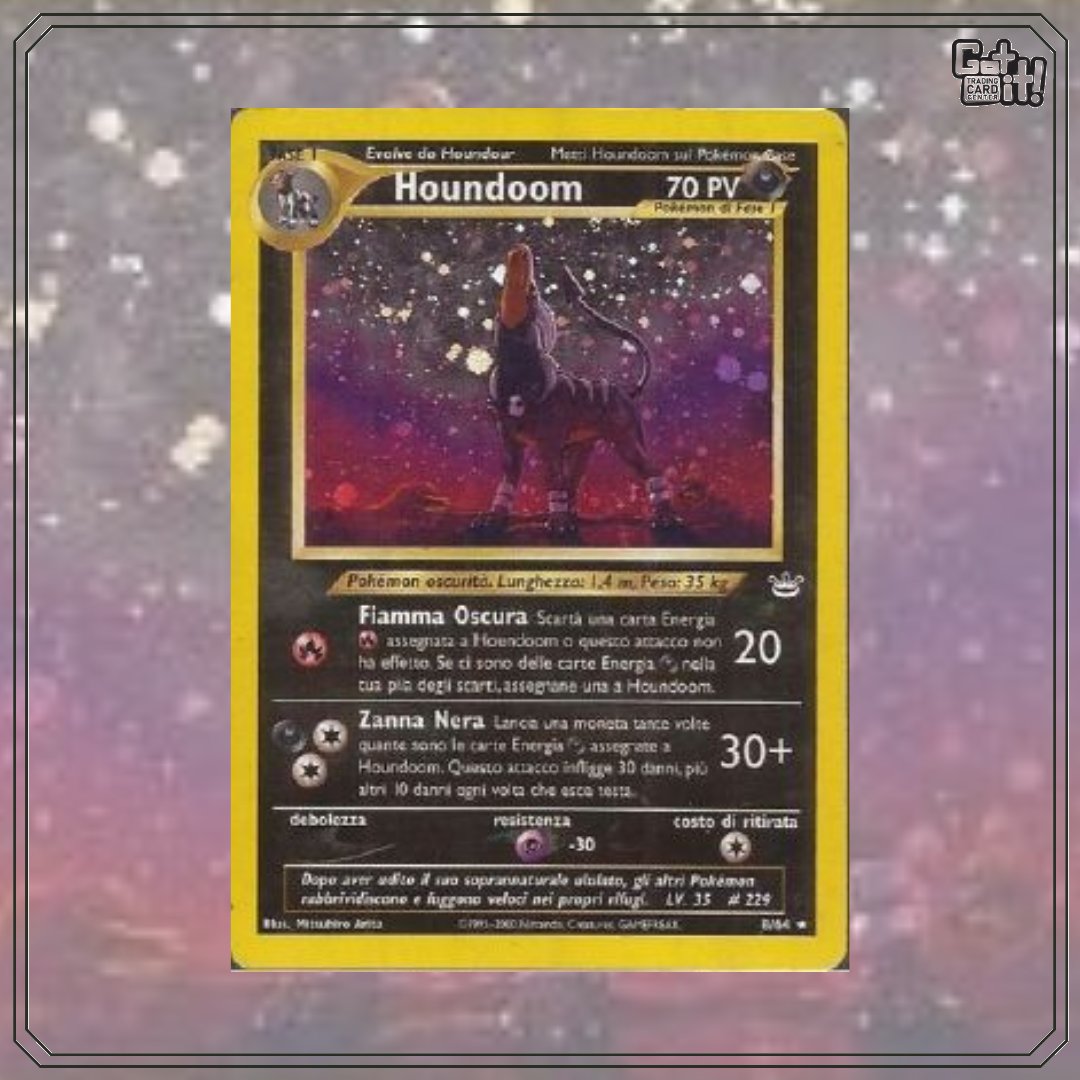 GotItCards's tweet photo. Houndoom is one of the most iconic Dark Pokémon, with some amazing arts like the one from Neo Revelation! 

#Houndoom #Pokemon #Pokemon25 #PokemonTCG #TradingCardGame https://t.co/YUPQfi1Qxt