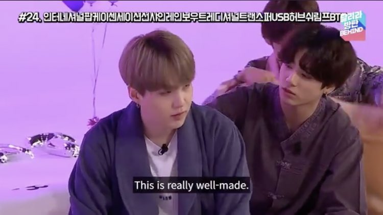 ahemyg's tweet photo. jungkook , expresses vague interest in something :

yoongi : i will learn the ways of this craft and make you one with the finest materials that i can find on this earth https://t.co/vGVQXrVULw