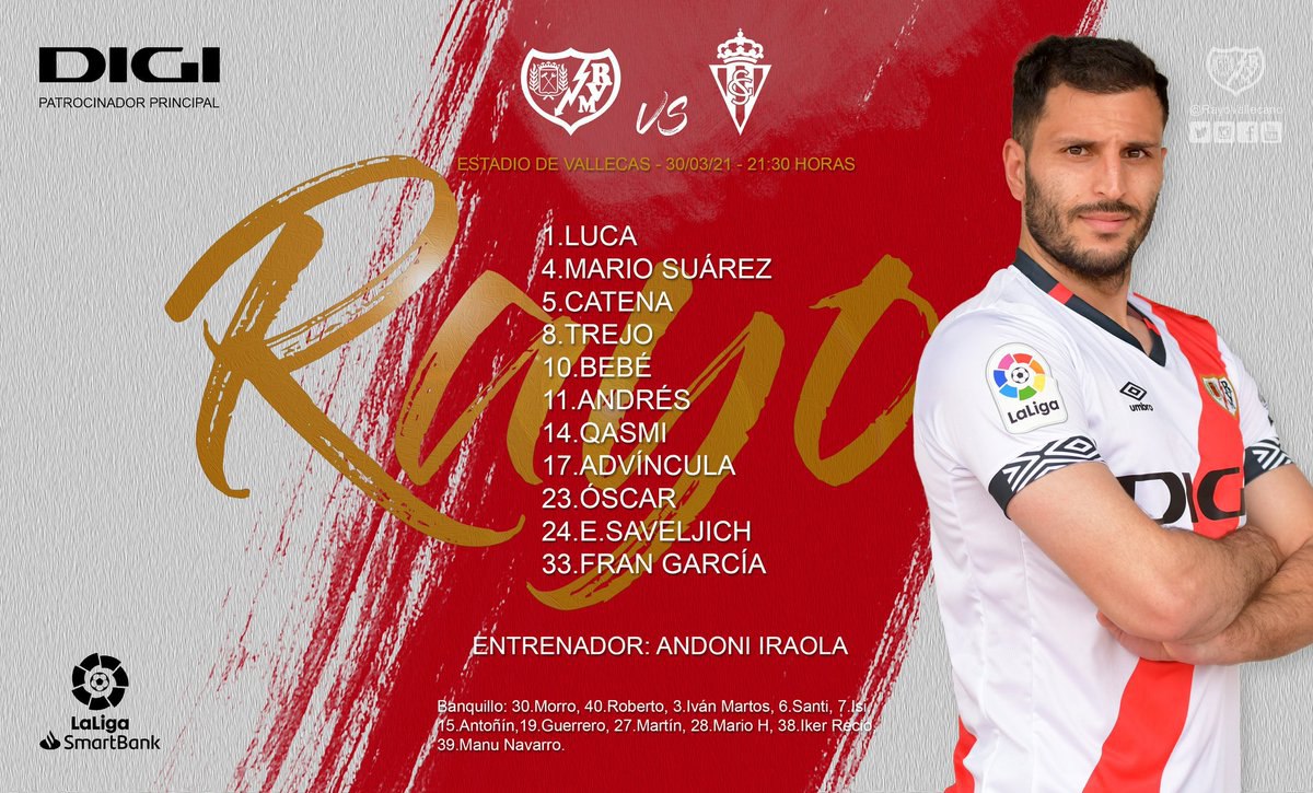 AgrupRayistaArg's tweet photo. Hoy! 30/3/2021 #RayoSporting
🆚 #Sporting (53 pts.)
🏆 La Liga 1|2️⃣|3, Fecha 32
🏟️ Estadio de Vallecas
⏰ 16:30hs. 🇦🇷
⚽️ Último partido: 3-0 vs #Alcorcón
➡️ 49 pts.
⚠️ Partido postergado con Mirandés
#VamosRayo #PresaVeteYa #RayismoArgentino https://t.co/dqKaPh9NyN