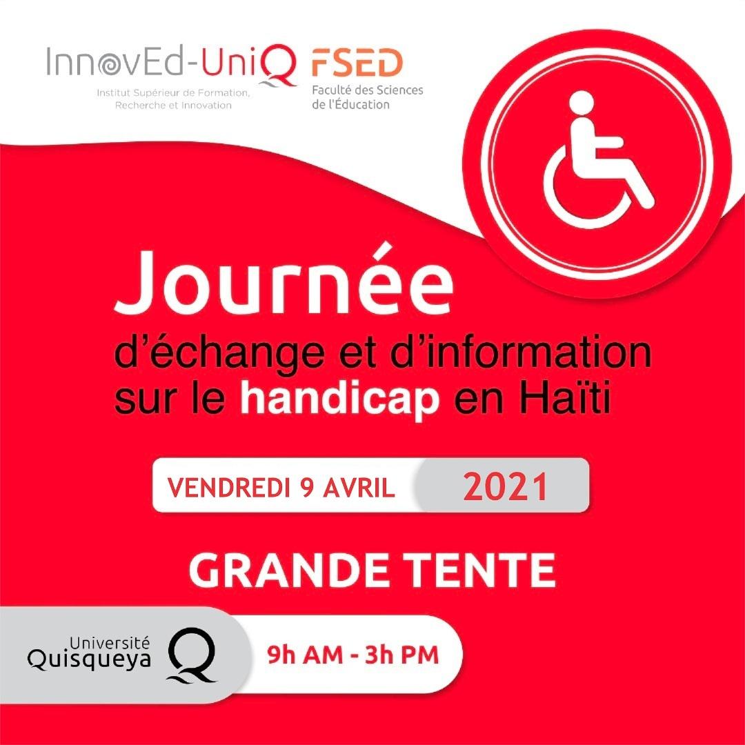 InnovEdUniQ's tweet photo. Journée d'échange et d'information sur le handicap en Haïti.

Soyez des nôtres!!!
#handicap #Information #éducation
#InnovEd #FSED #UniQ https://t.co/ceTSjCgheF