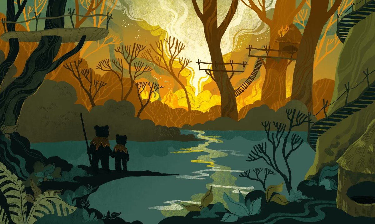 SpecMediaPod's tweet photo. This week and going forward, want to share some great fan art/sci-fi art and this week, it's quite obviously all about the ewoks, starting with this wonderful image by Audrey Lynn @AudreyEstok 

It's just gorgeous. https://t.co/fRy2z9TAIL