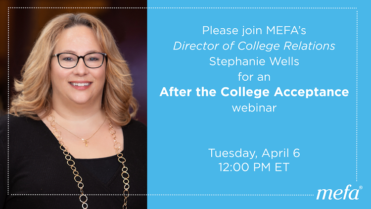 MEFAtweets's tweet photo. Accepted to college? Join us next week as Stephanie Wells shares:
☑️ An overview of #FinancialAid types
☑️ How to calculate the balance due
☑️ Methods for paying the #CollegeBill
Register now: https://t.co/7KLA13bUlZ #CollegeBound https://t.co/a1KUA4npbn