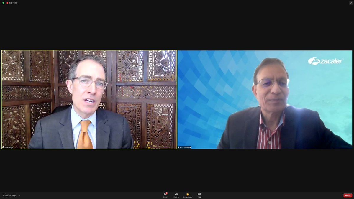 MetisStrategy's tweet photo. @JayZscaler, CEO, Chairman, and Founder of @zscaler, tells @peterahigh about the evolution of IT as the pandemic went on, from making sure employees could work from home to ensuring long term success and adapting to customer changes.
#MetisStrategySymposium #GettingToNimble https://t.co/Jl2rpTzIdx