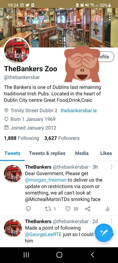 thebankersbar's tweet photo. See you soon @MichealMartinTD @LeoVaradkar @LVADublinPubs @VFIpubs #supportzoos https://t.co/fCvt5j90T9