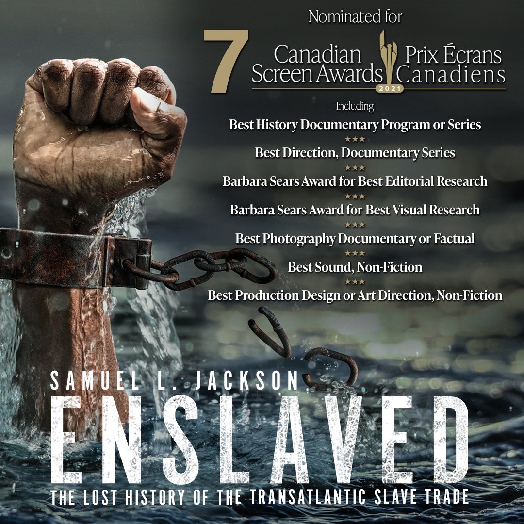EnslavedDoc's tweet photo. We are honoured to announce that @EnslavedDoc has just been nominated for an incredible 7 @TheCdnAcademy awards including Best History Documentary Program or Series and Best Direction, Documentary Series. Congratulations to the entire team!
#Enslaveddoc #CdnScreenAwards https://t.co/Mec3nycjaG