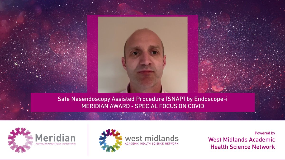 HealthInnovWM's tweet photo. This year’s Meridian Award is awarded to SNAP – Safe Nasendoscopy Assisted Procedure by Endoscope-i 🏆

Congratulations and a big thank you to all those who have kept innovating and improving care during COVID-19 😷

#MeridianInnovationAwards20 https://t.co/eN1yD44R8A