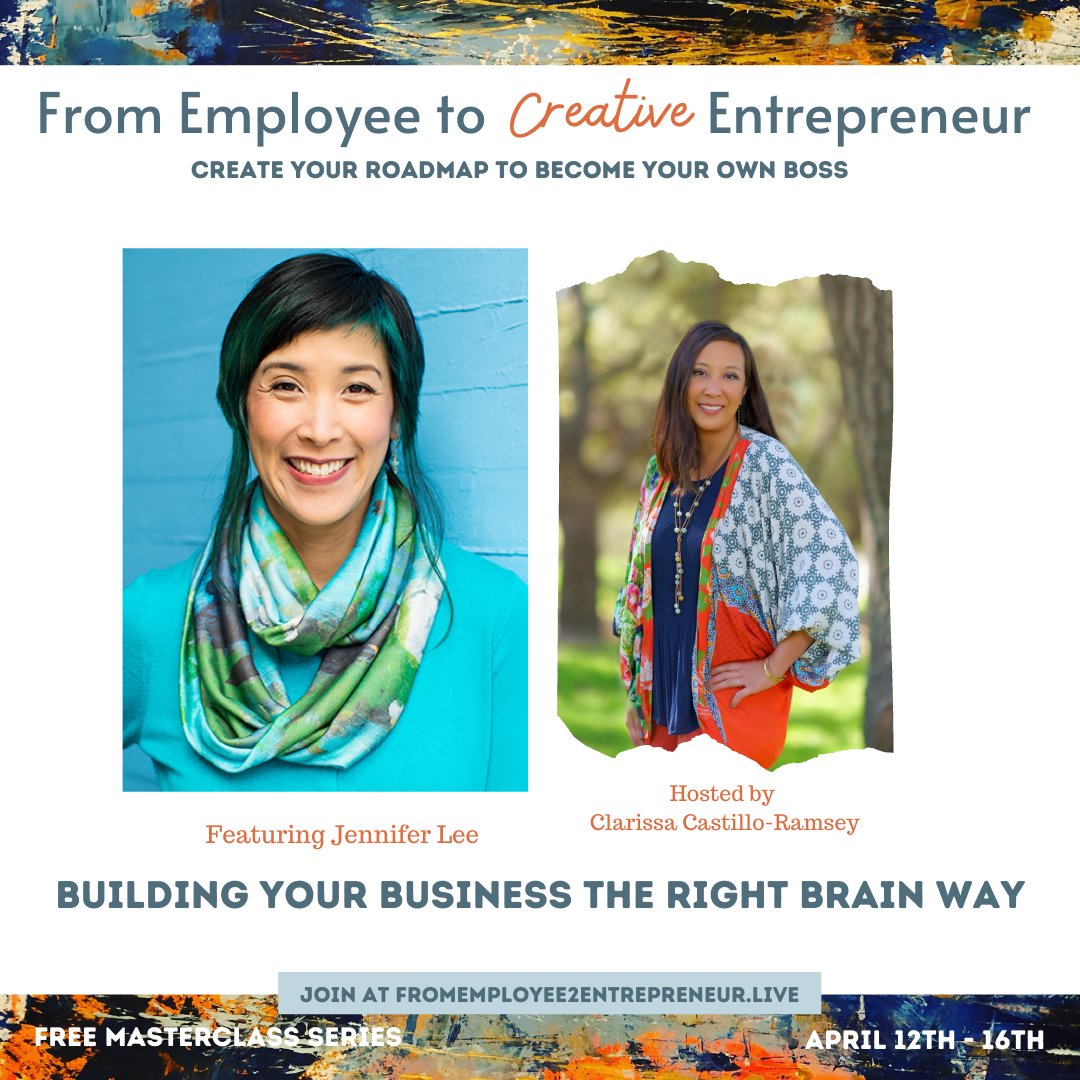 Join Clarissa Castillo-Ramsey as she takes you through 5 straight days of strategies and inside access to top influencers who are there to help YOU grow your business. summit.fromemployee2entrepreneur.live/jennifer
#creativeentrepreneur