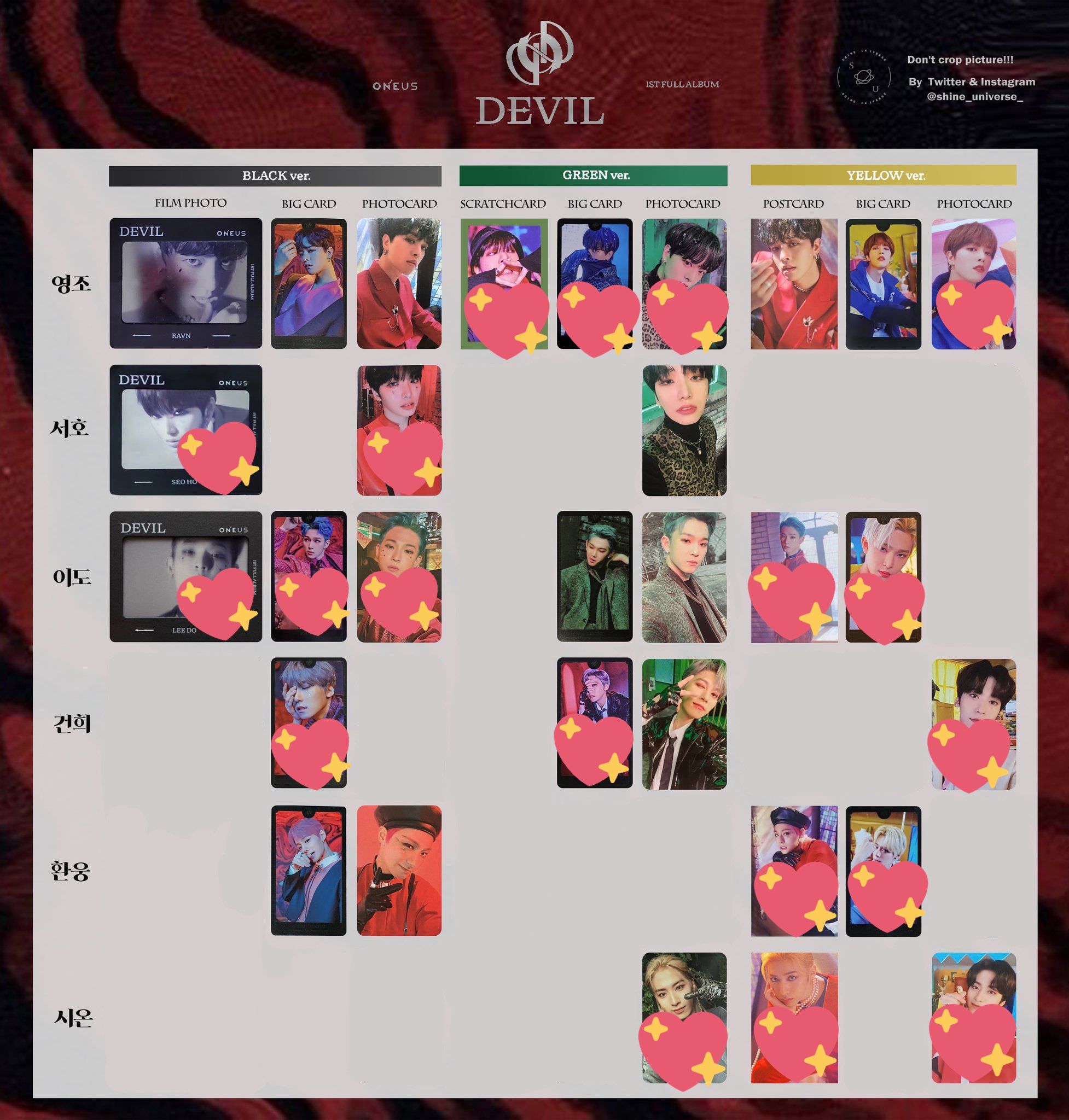 ONEUS DEVIL ヨントン 当選者特典写真 ソホ