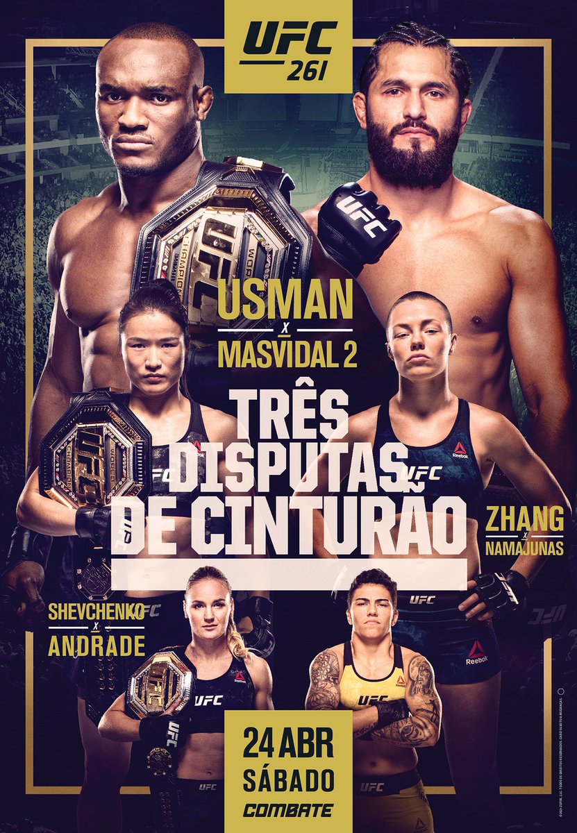UFCBrasil's tweet photo. Saiu o pôster oficial 🔥 do #UFC261, com três disputas de título 🏆 https://t.co/MSocGHihO5