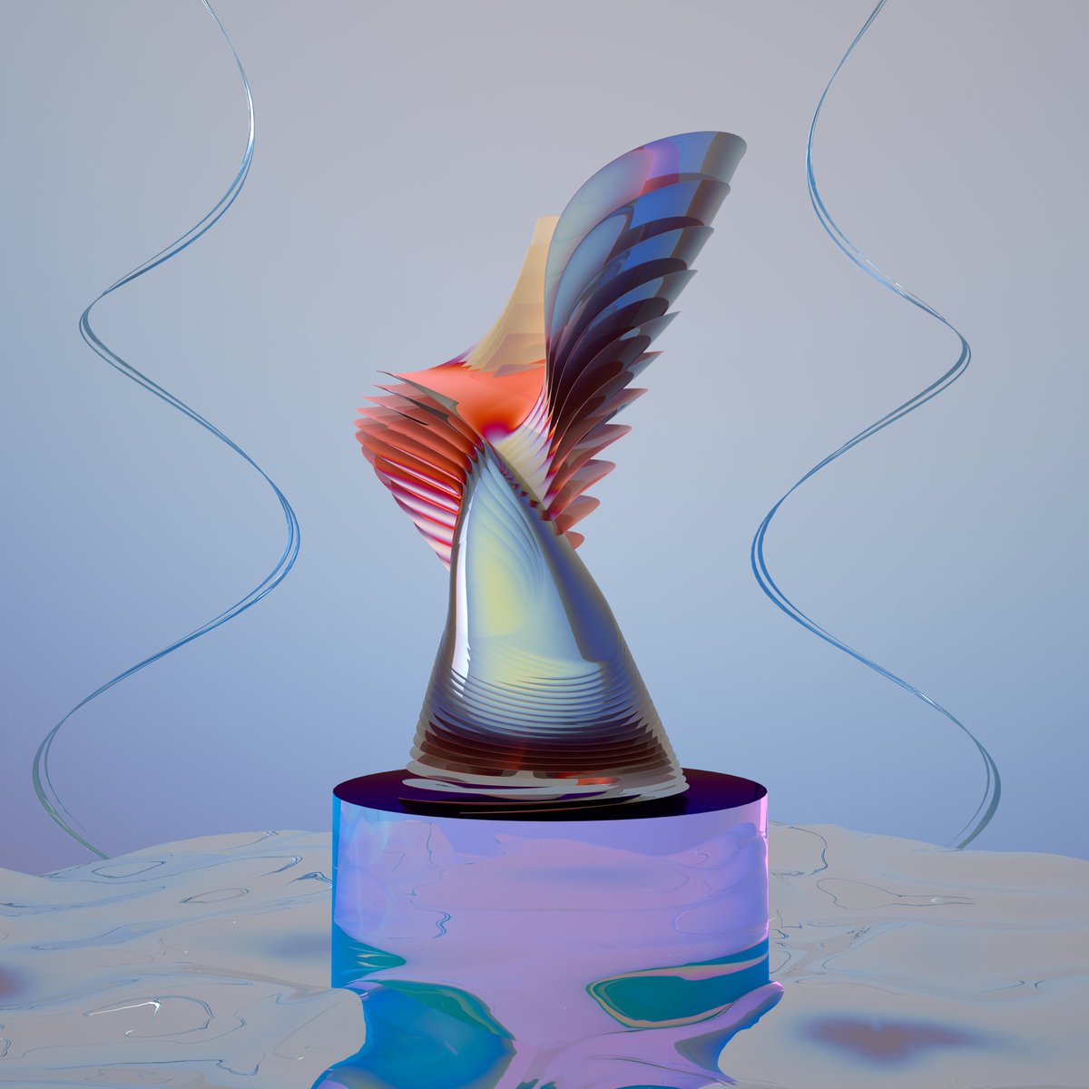Just starting to use twitter. I will post some work from now on and also will announce future drops via <a href="/KnownOrigin_io/">KnownOrigin.io</a>.  
.
.
.
#cryptoart #digitalart  #NFT  #NFTs  #Houdini  #octane #octanerender #sculpture #contemporaryart