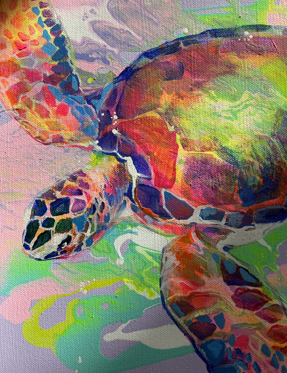 junyartsjun's tweet photo. Just added some finishing touches. Rainbow Sea turtle 14”x11” acrylic on gallery wrapped canvas. #acryliconcanvas #acrylicpour #seaturtle #contemporaryart #junyang #oceananimal #queerart #queerartist #queerkorean https://t.co/d0Oe5TgXmE