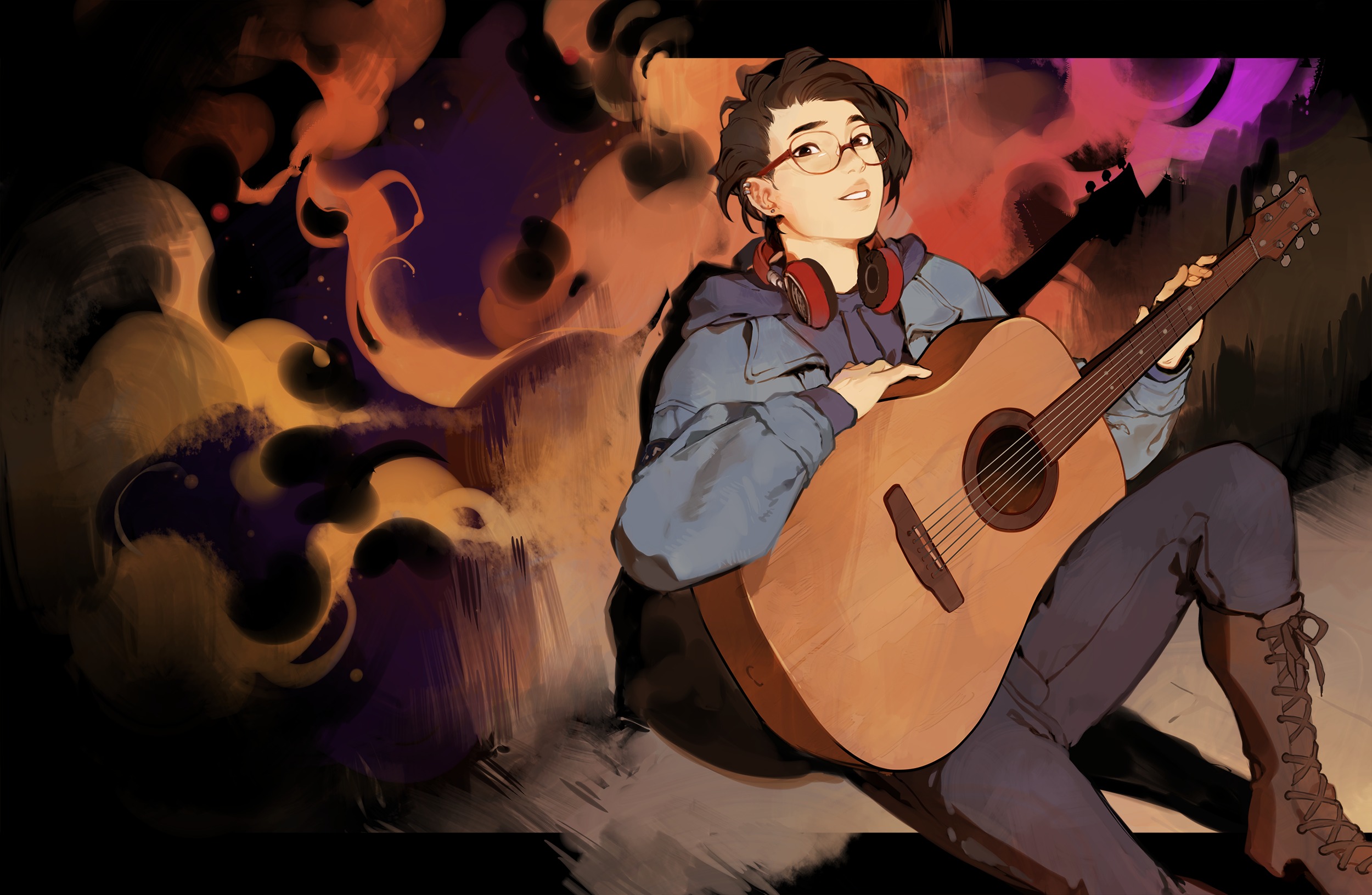 Life Is Strange We Re Delighted To Share Our First Piece Of Commissioned Artwork For Lifeisstrange Truecolors This Beautiful Rendition Of Alex Chen And Her Trusty Guitar By Velinxi