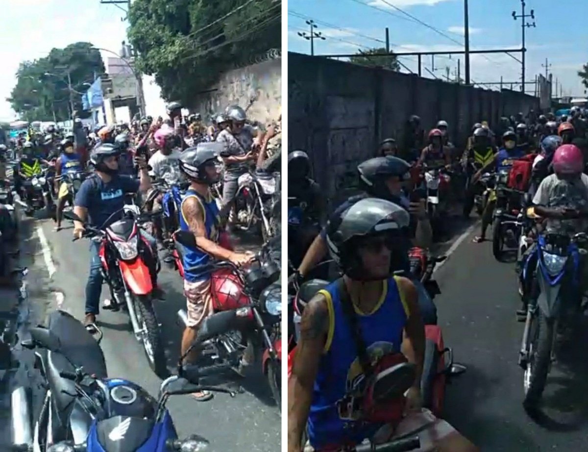 MidiaInformal's tweet photo. Motoboys fecham pista na Avenida Brasil em protesto contra a "máfia dos reboques" no Rio de Janeiro - https://t.co/EXpxdrQVaq

#motoboys #AvenidaBrasil #RiodeJaneiro #ProtestoRJ https://t.co/dZLCxmagJR