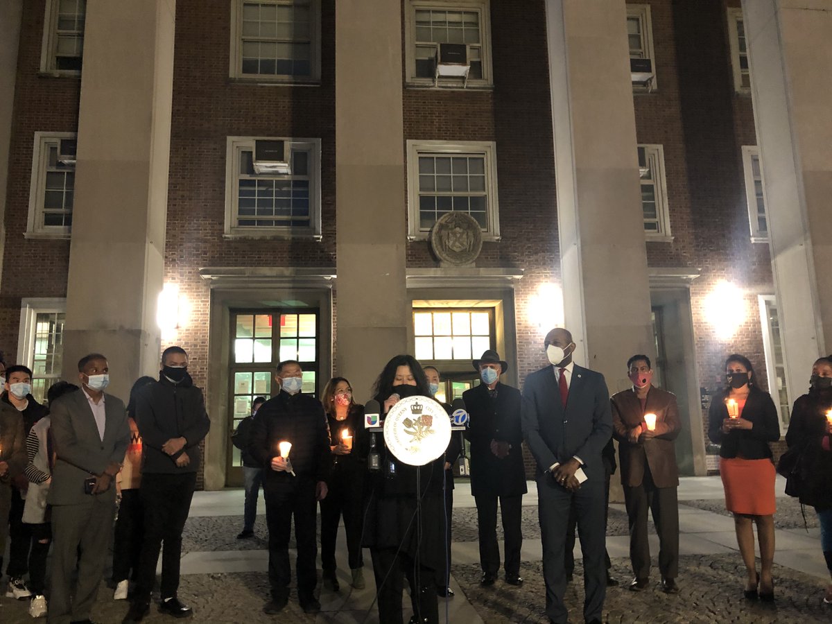 KAFSCNY's tweet photo. KAFSC, stood with the community and community leaders who showed their support to remember and honor the eight innocent victims, during a candlelight vigil. Thank you @QnsBPRichards @SenSchumer @Grace4NY @LiuNewYork @AndrewHevesi @JimGennaro  @AAFederation @Kinding_Sindaw https://t.co/c3e85Z34ML