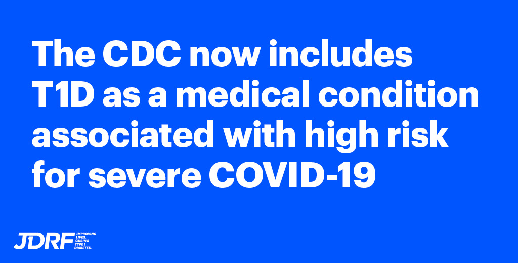 JDRF applauds the CDC for updating their COVID-19 prioritization to include #T1D as a high-risk condition. This is a big win for our community after months of continued efforts from the JDRF team.  (1/2)
