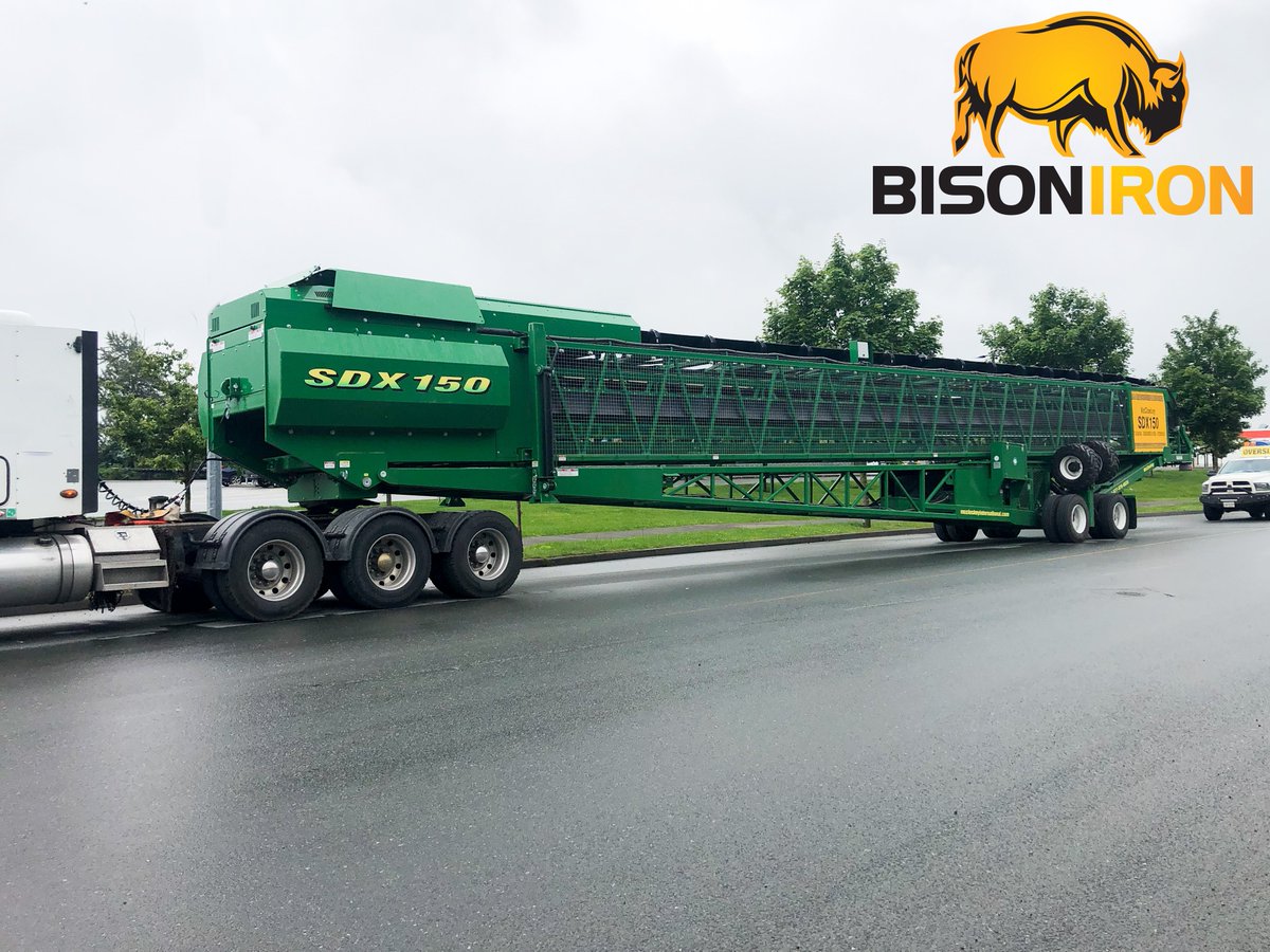 BisonIron's tweet photo. Throwback to the McCloskey SDX150 being delivered after being showcased at CONEXPO2020!  

Did you know the telescoping SDX150 can handle production rates up to 800TPH?!

Want to learn more?  Get in touch!
📞:1-604-813-2424
✉️:info@bisoniron.com
🖱https://t.co/BDJKDI6Nzy https://t.co/1P7BCztGNq